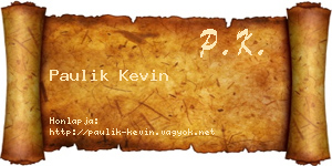 Paulik Kevin névjegykártya