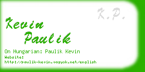 kevin paulik business card